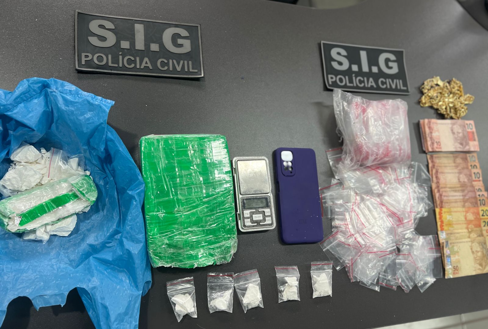 Material entorpecente apreendido na ação policial - Foto: Polícia Civil/Divulgação